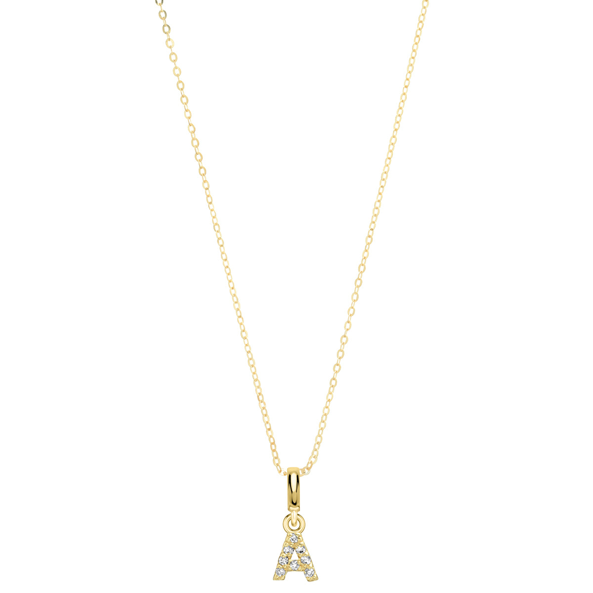 Pave Diamond 14K Gold Mini Initials