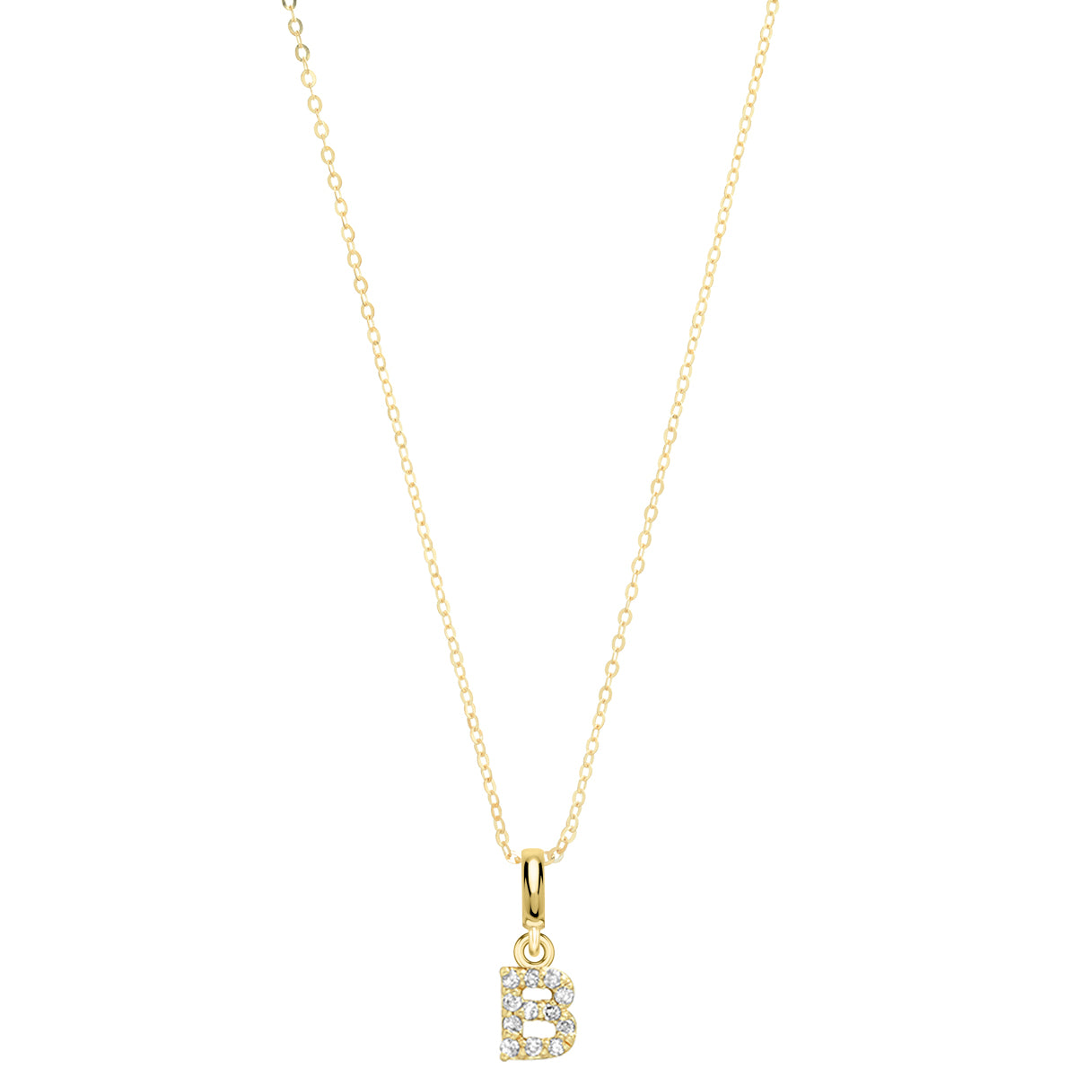 Pave Diamond 14K Gold Mini Initials