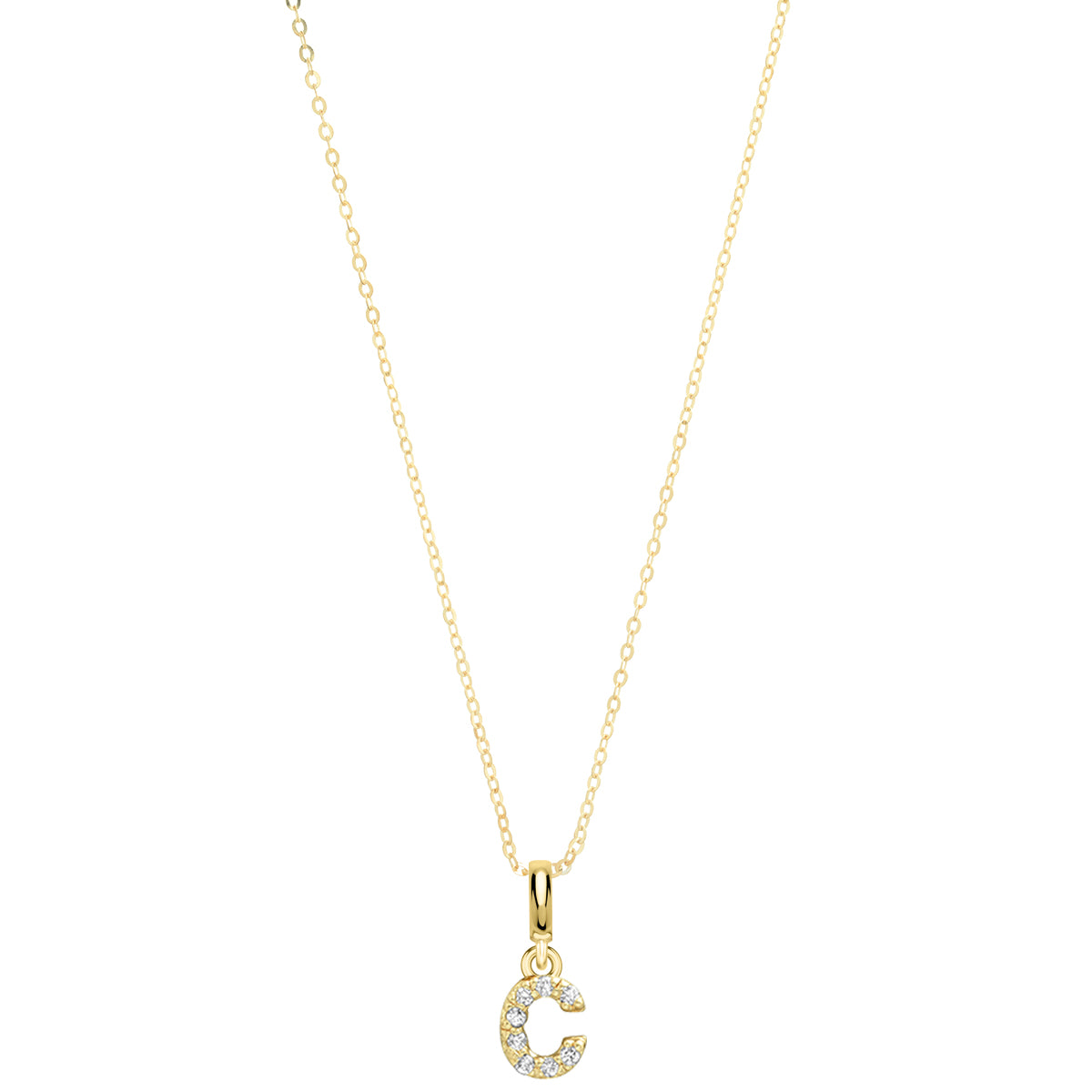 Pave Diamond 14K Gold Mini Initials