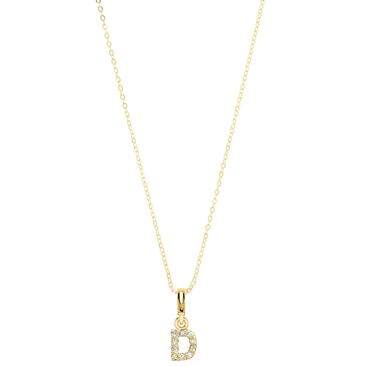 Pave Diamond 14K Gold Mini Initials