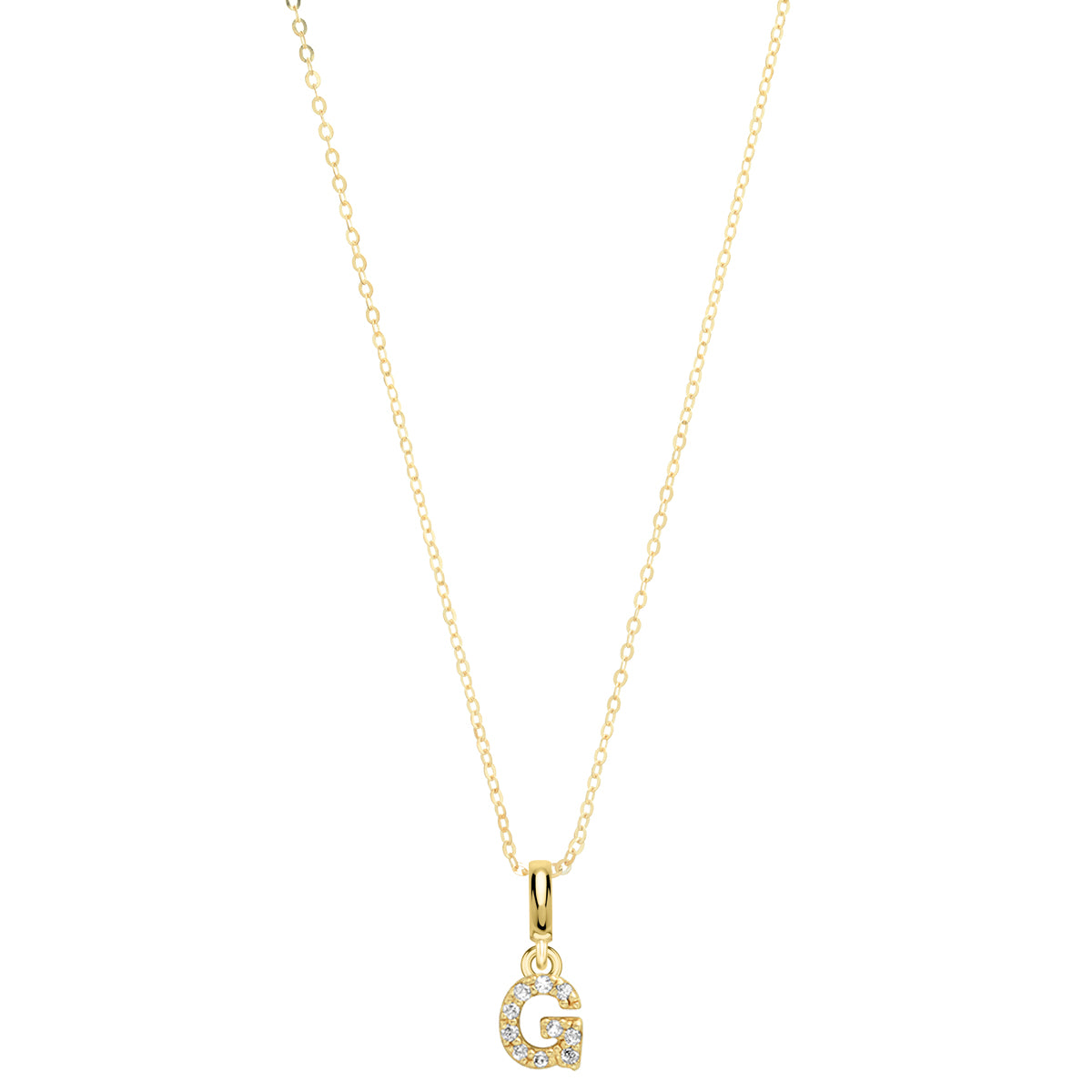 Pave Diamond 14K Gold Mini Initials