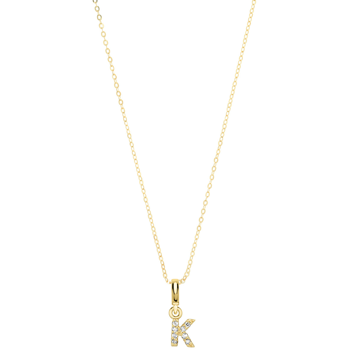 Pave Diamond 14K Gold Mini Initials