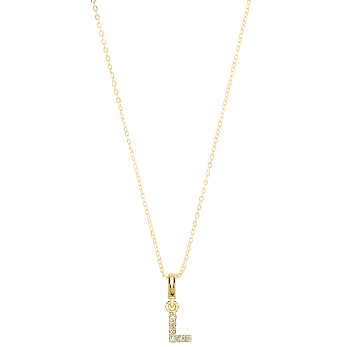 Pave Diamond 14K Gold Mini Initials