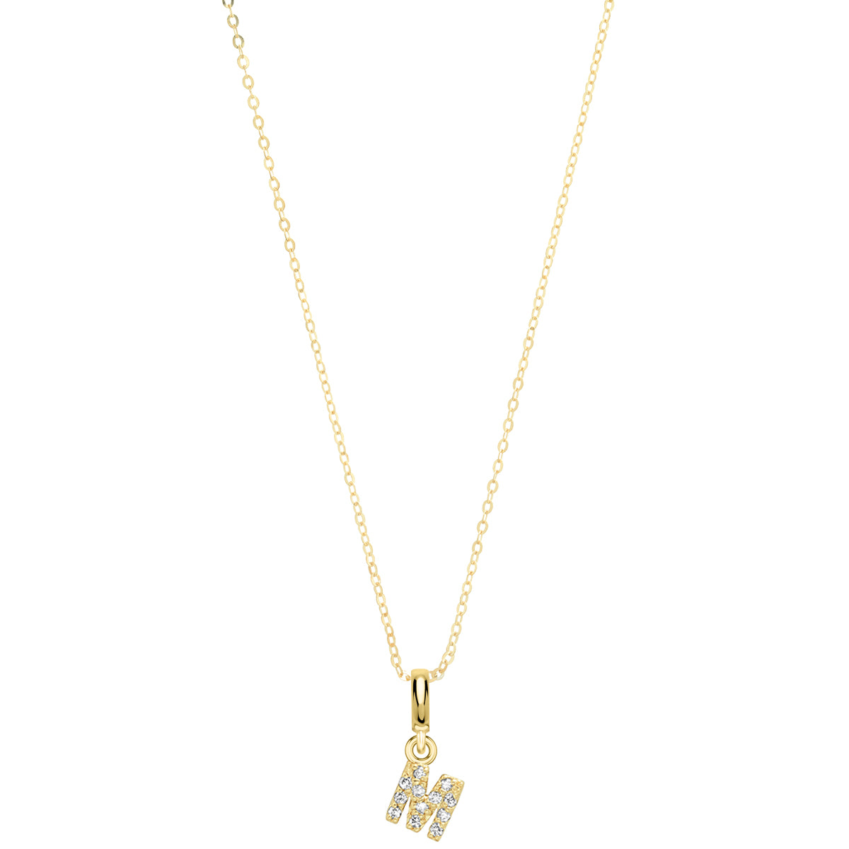 Pave Diamond 14K Gold Mini Initials