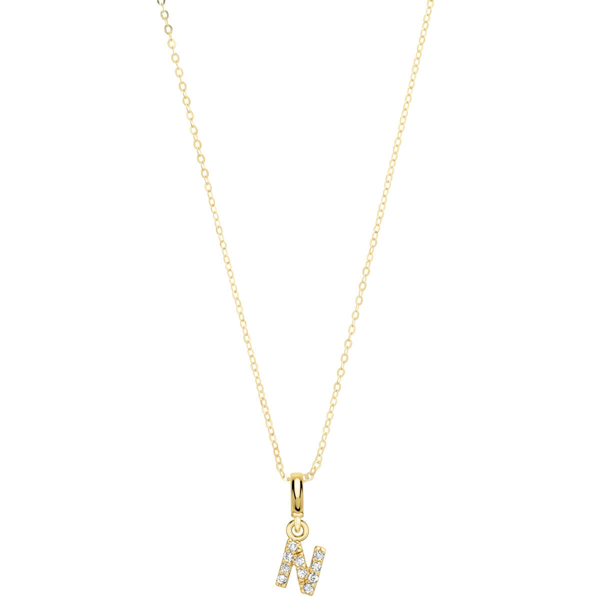 Pave Diamond 14K Gold Mini Initials