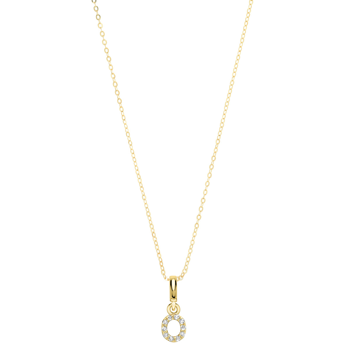 Pave Diamond 14K Gold Mini Initials
