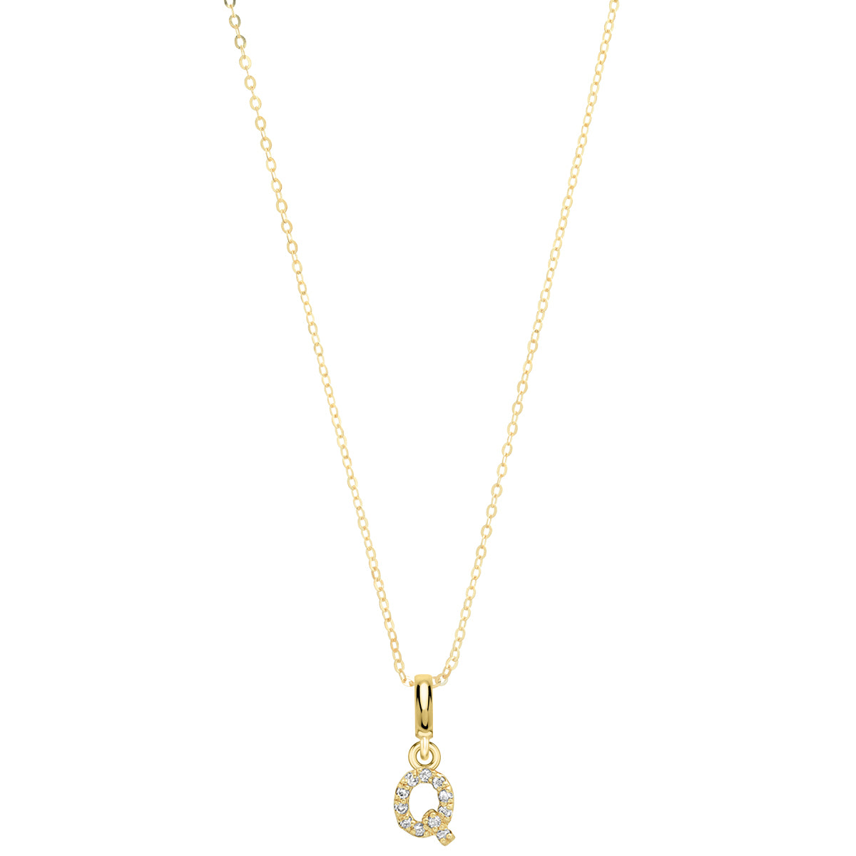 Pave Diamond 14K Gold Mini Initials