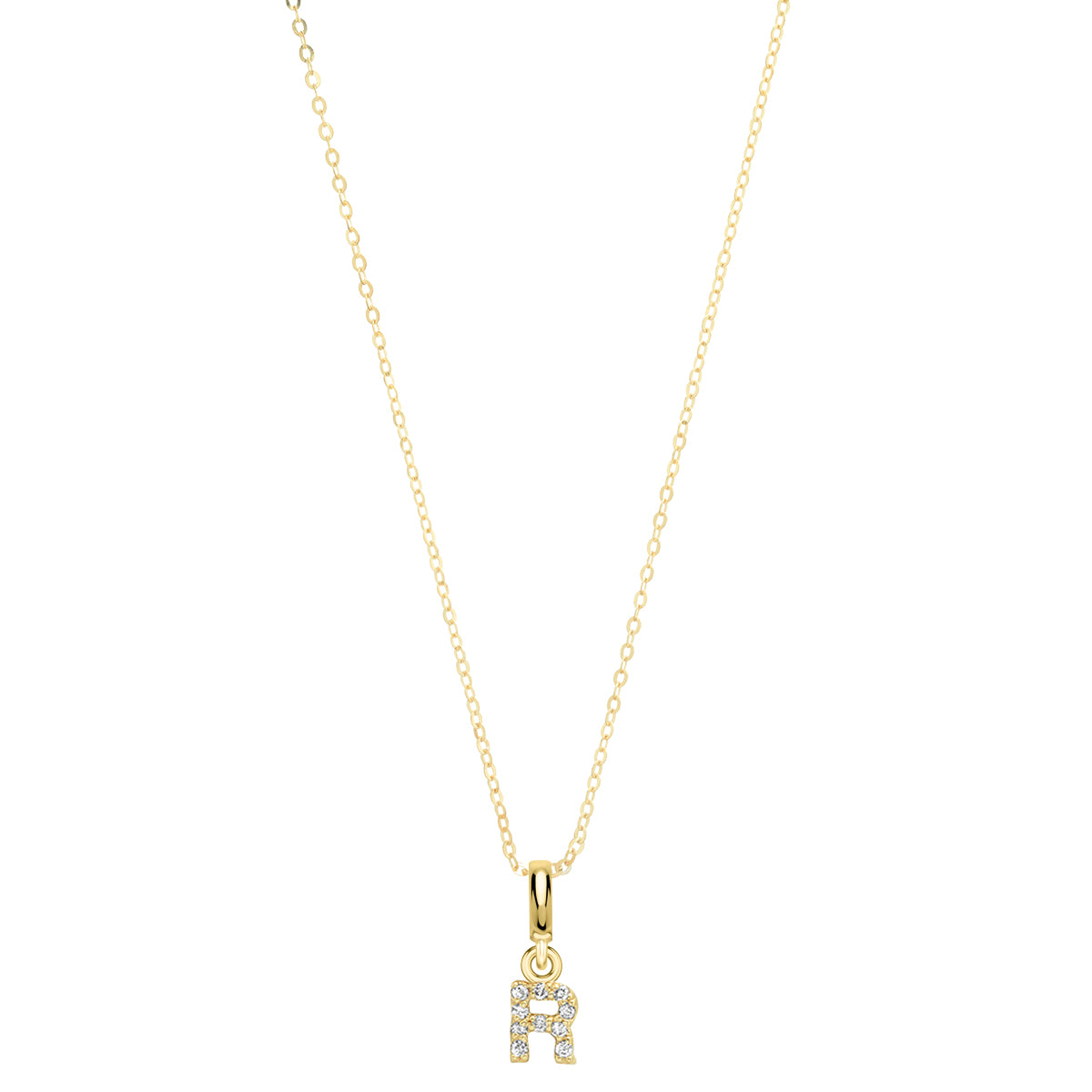Pave Diamond 14K Gold Mini Initials