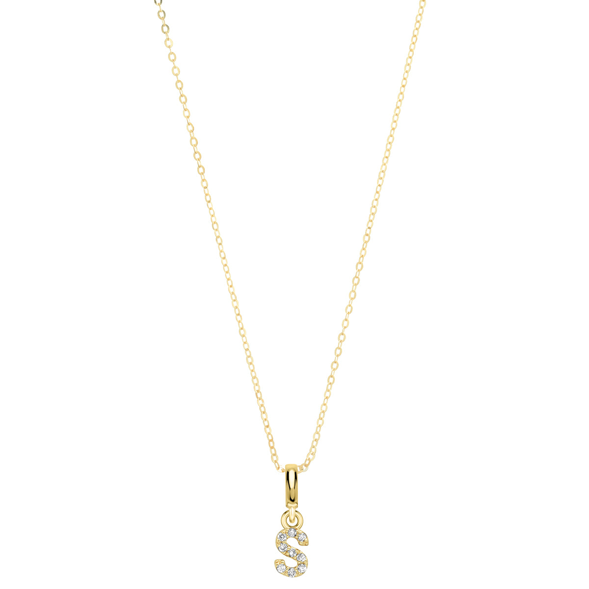 Pave Diamond 14K Gold Mini Initials