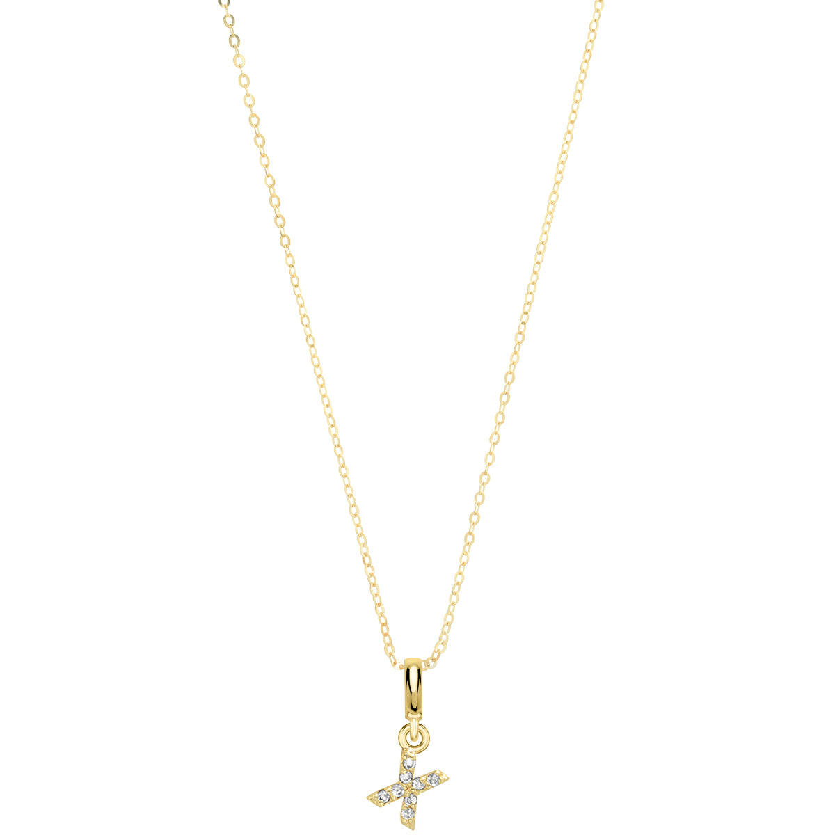Pave Diamond 14K Gold Mini Initials