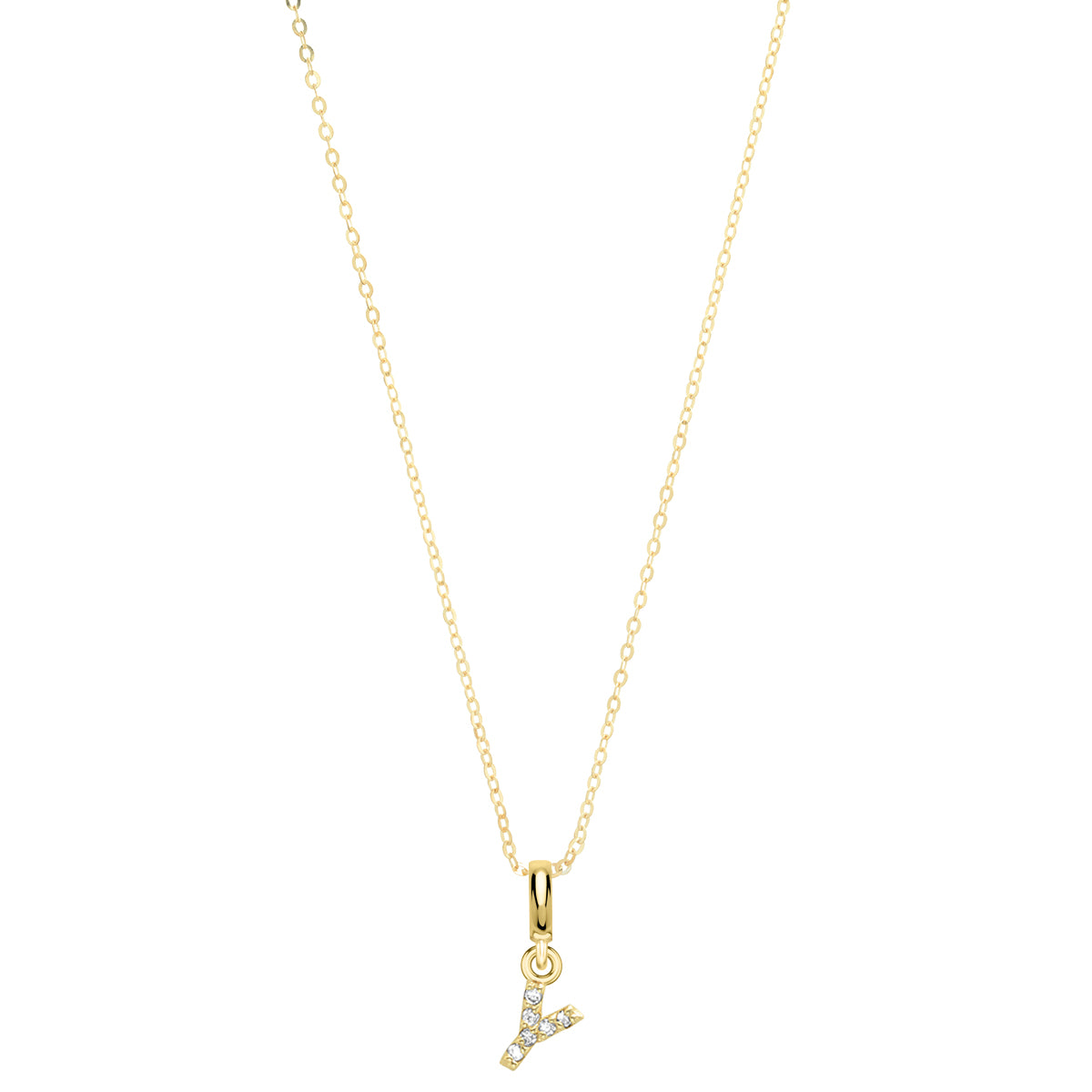 Pave Diamond 14K Gold Mini Initials