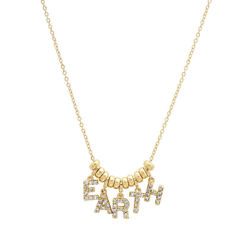 14K Gold and Diamond "Dancing" EARTH Necklace