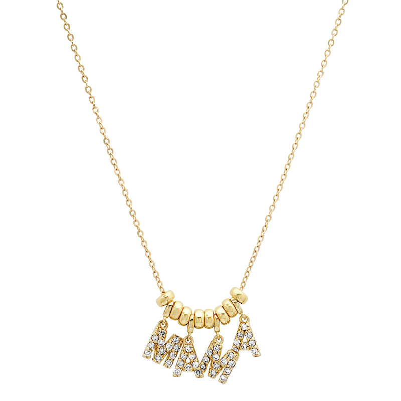 14K Gold and Diamond "Dancing" MAMA Necklace