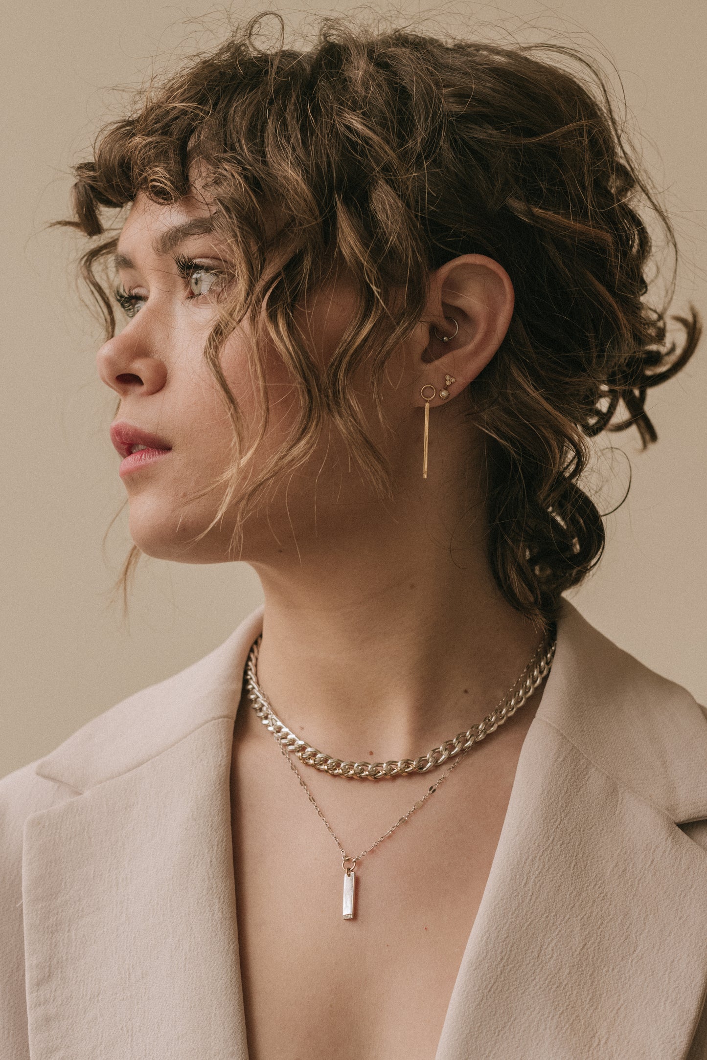 Two-Tone Heavy Metal Link Chain - Sterling Silver & 14K Gold