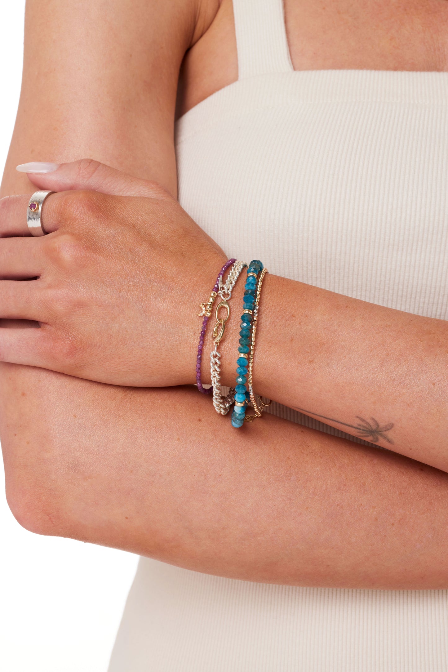 14K Gold Gemstone Healing Bracelet