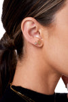 14K and Diamond Leaf Stud Earrings