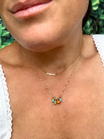 14K Yellow Gold Bead "Movable Beaded" Necklace with Bright Gemstone Drops