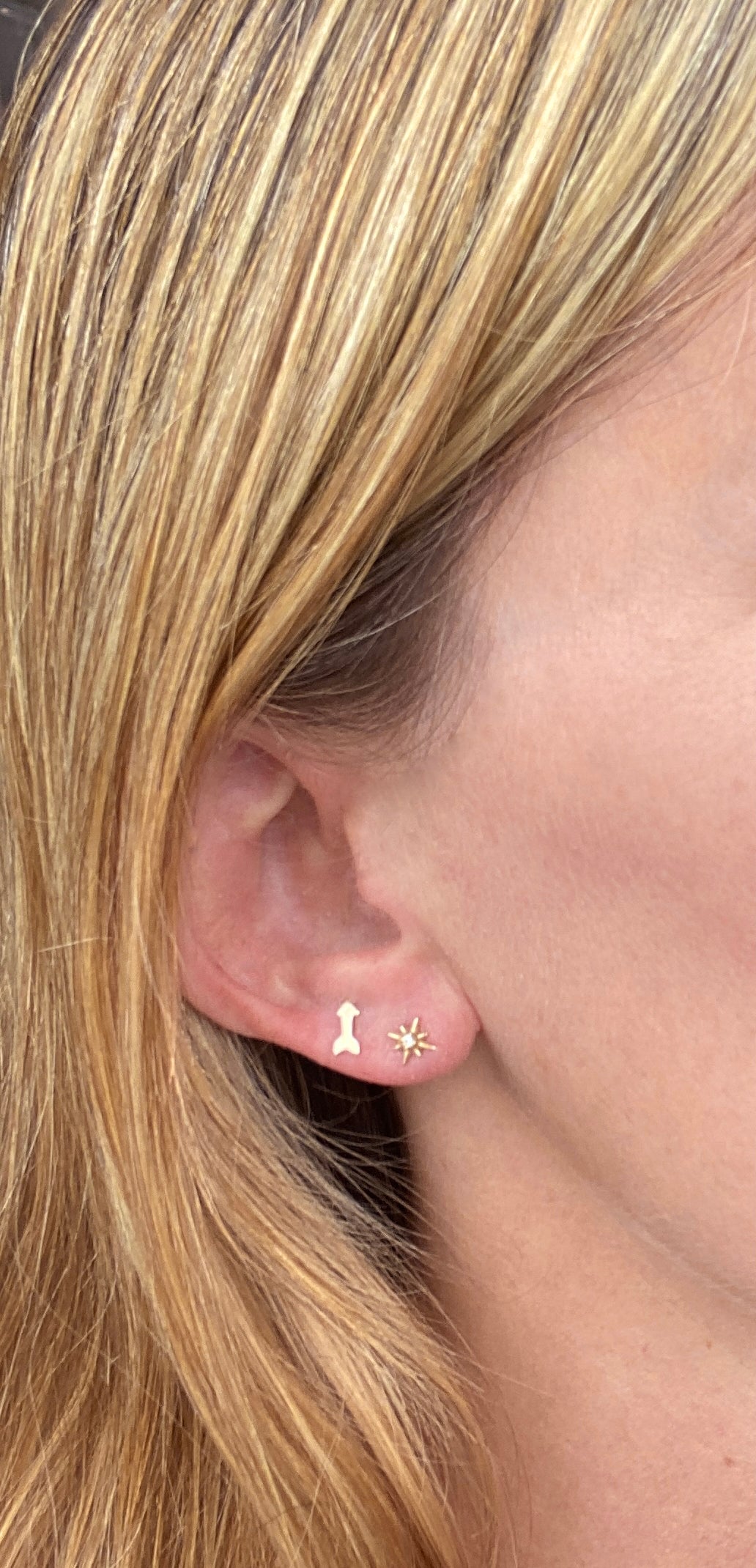 14K Gold Friendship Arrow Studs