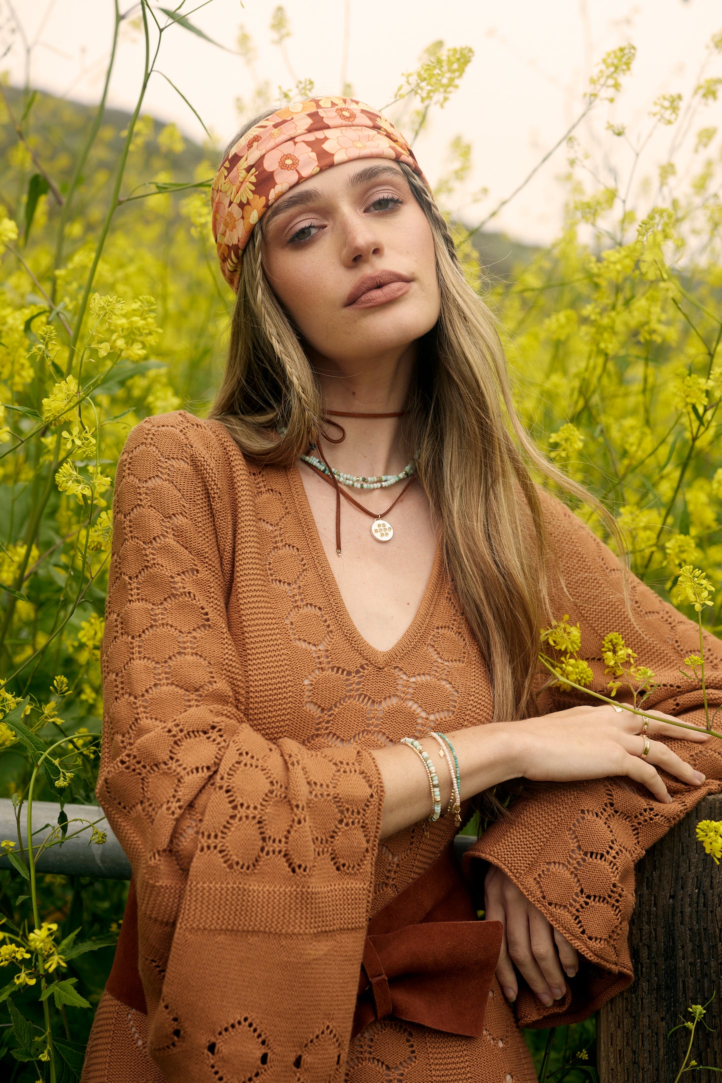 32" Long Beaded Rondelle Necklace: Opals
