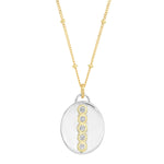 Sterling Silver + 14K Gold Oval "Love Locket" with Diamonds