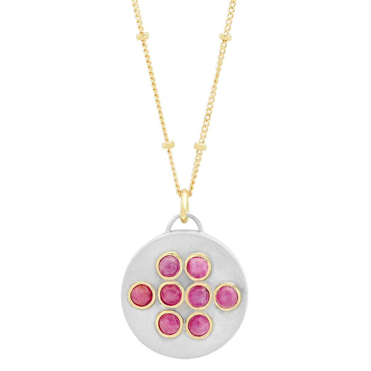 "Love Locket" Pendant - Sterling Silver/ 14K Gold & Opals