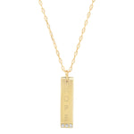 Sterling Silver/14K Gold "Hope" Vertical Bar Necklace with Diamonds for SAVING INNOCENCE