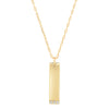 14K Gold Engravable Vertical Bar Necklace with Diamonds