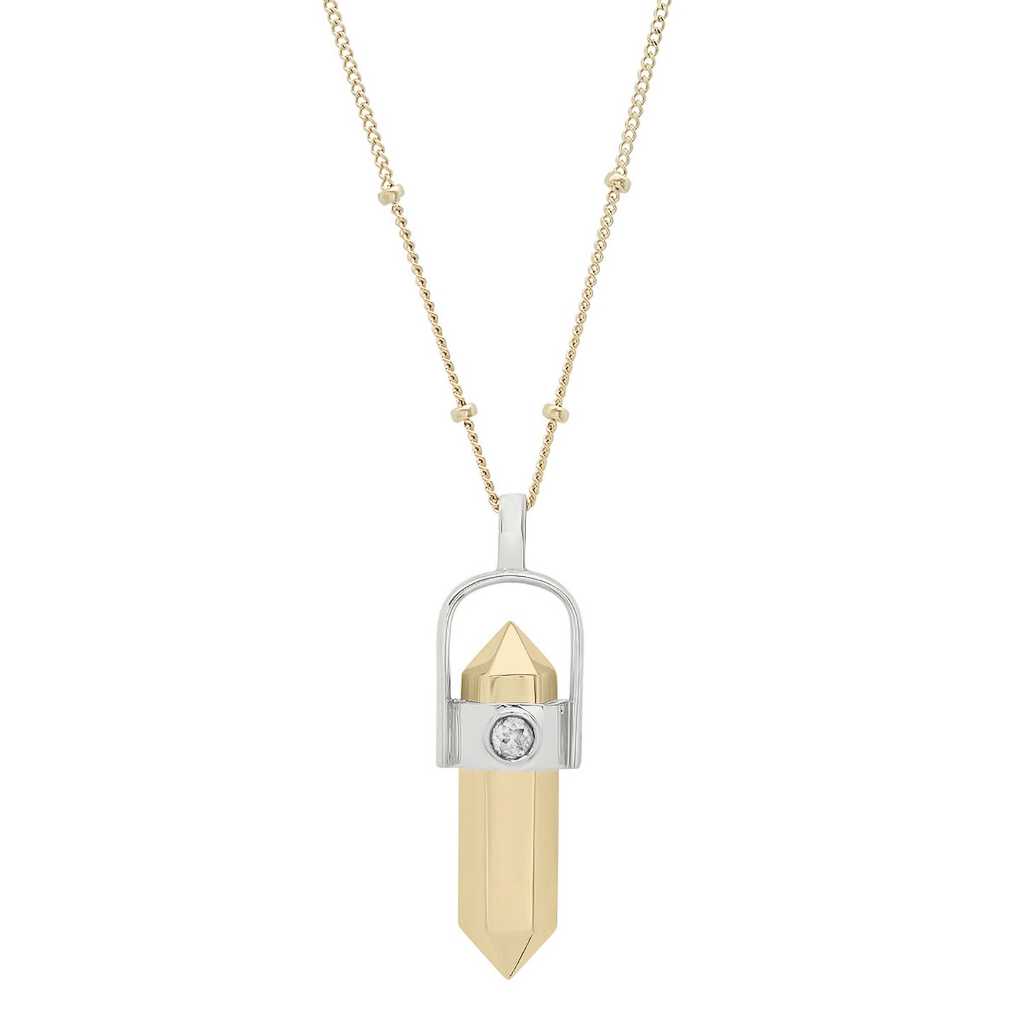 "Crystalized" Healing Pendant - 14K YG / WG / & Diamond