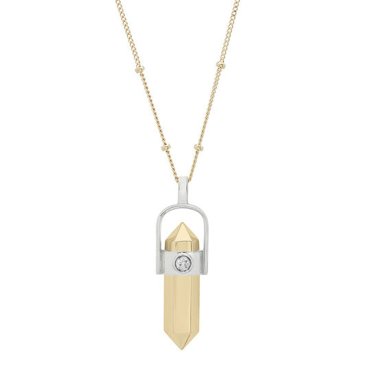 "Crystalized" Healing Pendant - 14K YG / WG / & Diamond