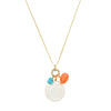 Gemstone Cluster Necklace: Coin Pearl, Agate, Turquoise