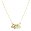 14K Yellow Gold Bead "Movable Beaded" Necklace with Pastel Drops