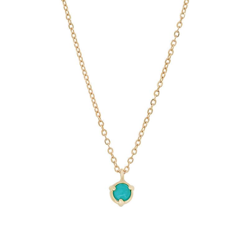 "Claw" 14K Gold 3 Prong Natural Rose Cut Diamond or Turquoise Pendant