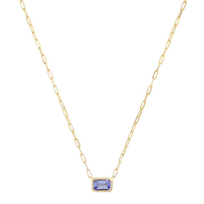 Edge Gemstone Necklace: Tanzanite