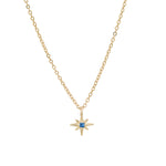 "Celestial" 14K Gold Tiny North Star Pendant with Sapphire