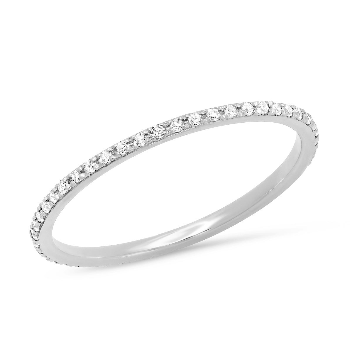 Skinny Diamond Eternity Band in 14K Rose, Yellow, White Gold