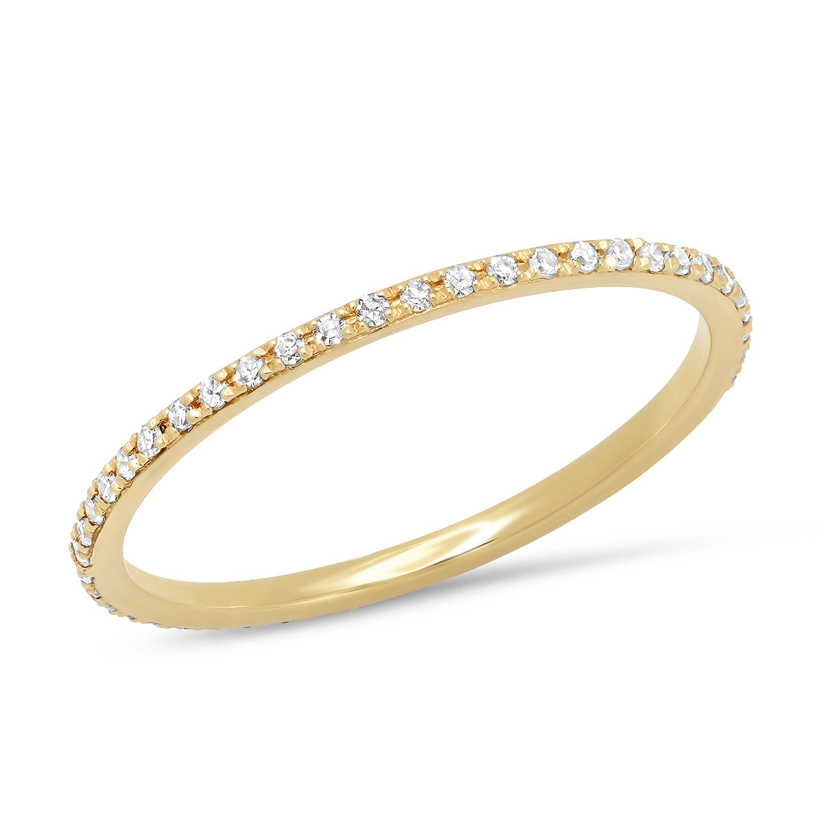 Skinny Diamond Eternity Band in 14K Rose, Yellow, White Gold