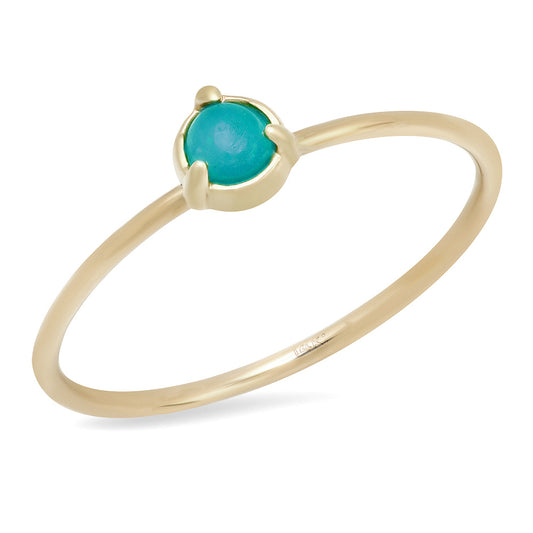 "Claw" 14K Gold  3 Prong Stackable Ring with Natural Rose Cut Diamond or Gemstone