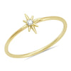 "Celestial" 14K Gold Tiny North Star Ring with Diamond, Ruby, or Sapphire