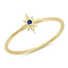 "Celestial" 14K Gold Tiny North Star Ring with Diamond, Ruby, or Sapphire