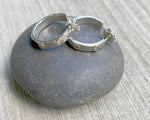"Liquid Metal" Sterling Silver or 14K Gold Hoops with Diamonds