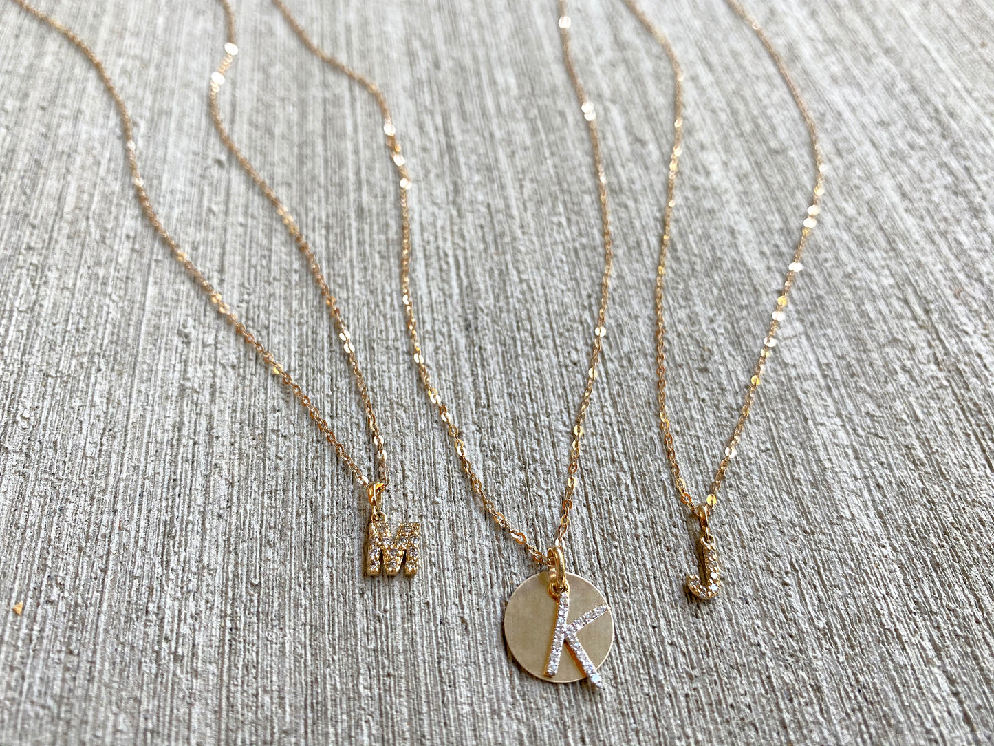 Pave Diamond 14K Gold Mini Initials