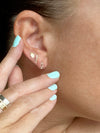 14K Gold with Diamond SINGLE Hamsa Stud Earring