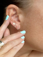 14K "Zig Zag" Baguette Diamond SINGLE Stud Earring