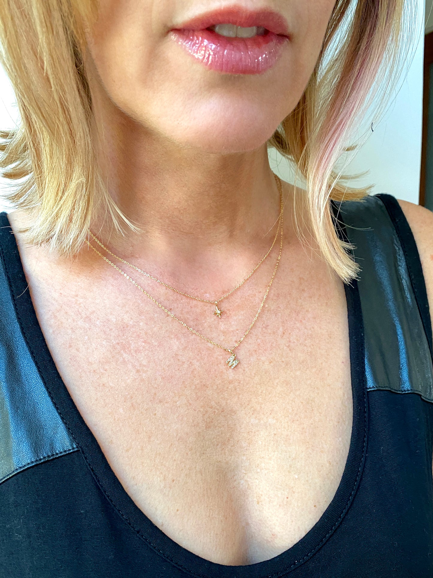 Pave Diamond 14K Gold Mini Initials
