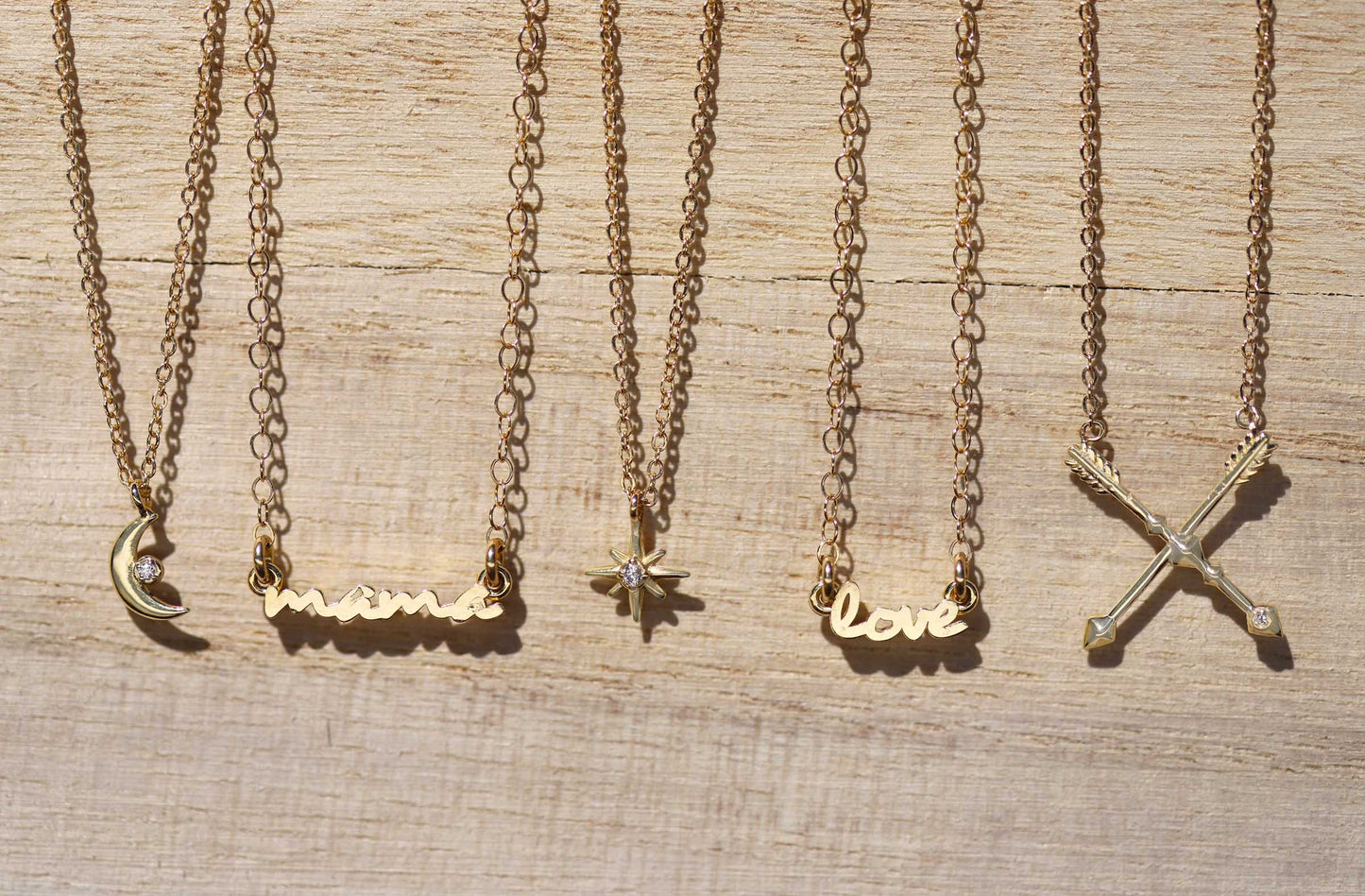 "Use Your Words" Pendant - 14K Gold: Love and Mama